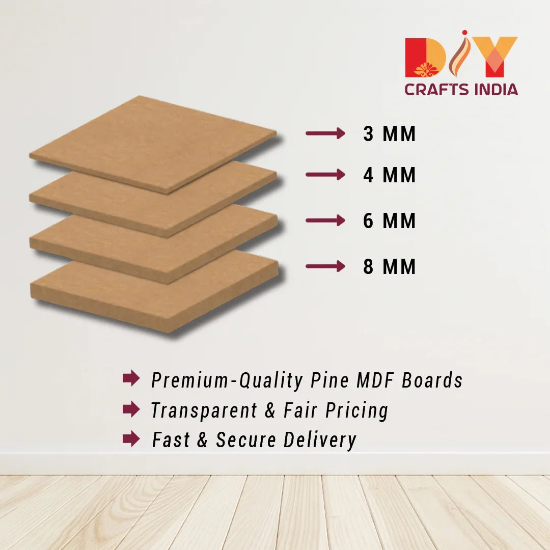 MDF Kalash Cutout – Square Wooden Craft Base