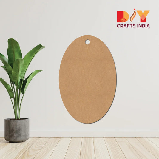 Oval Hanging MDF Base Cutout – Ready-to-Paint Wooden Tag
