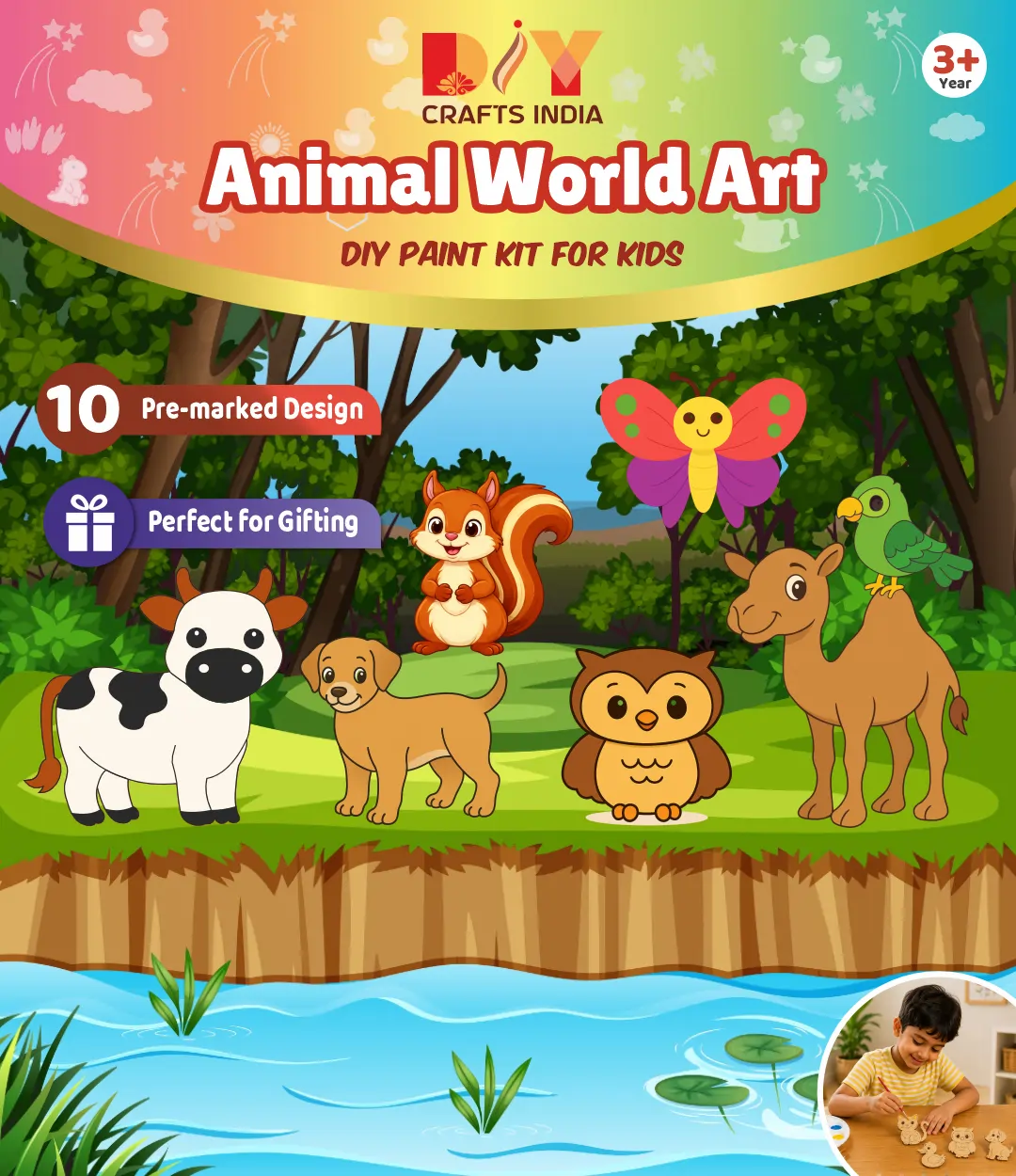 Animal World Art DIY Kit for Kids