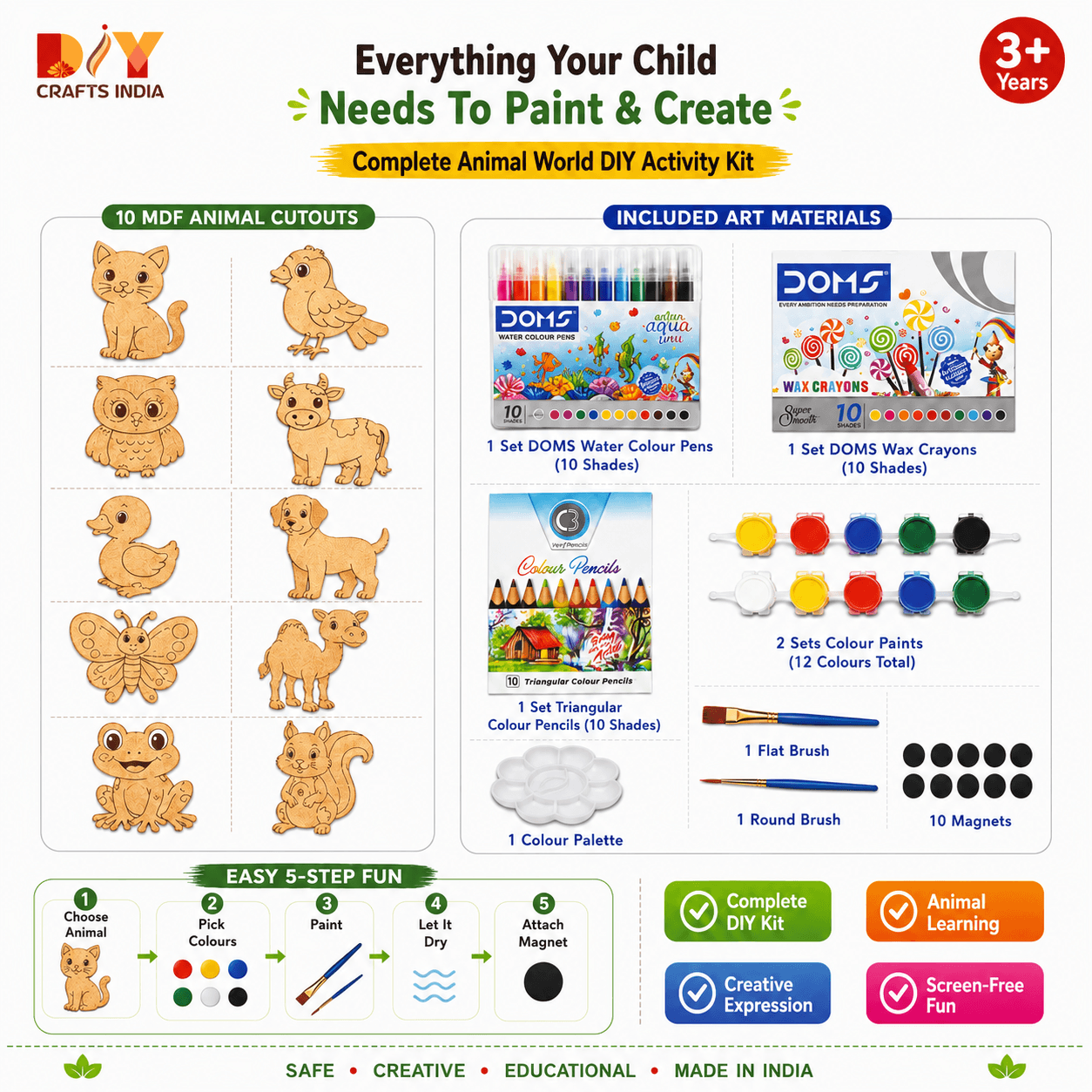 Animal World Art DIY Kit for Kids
