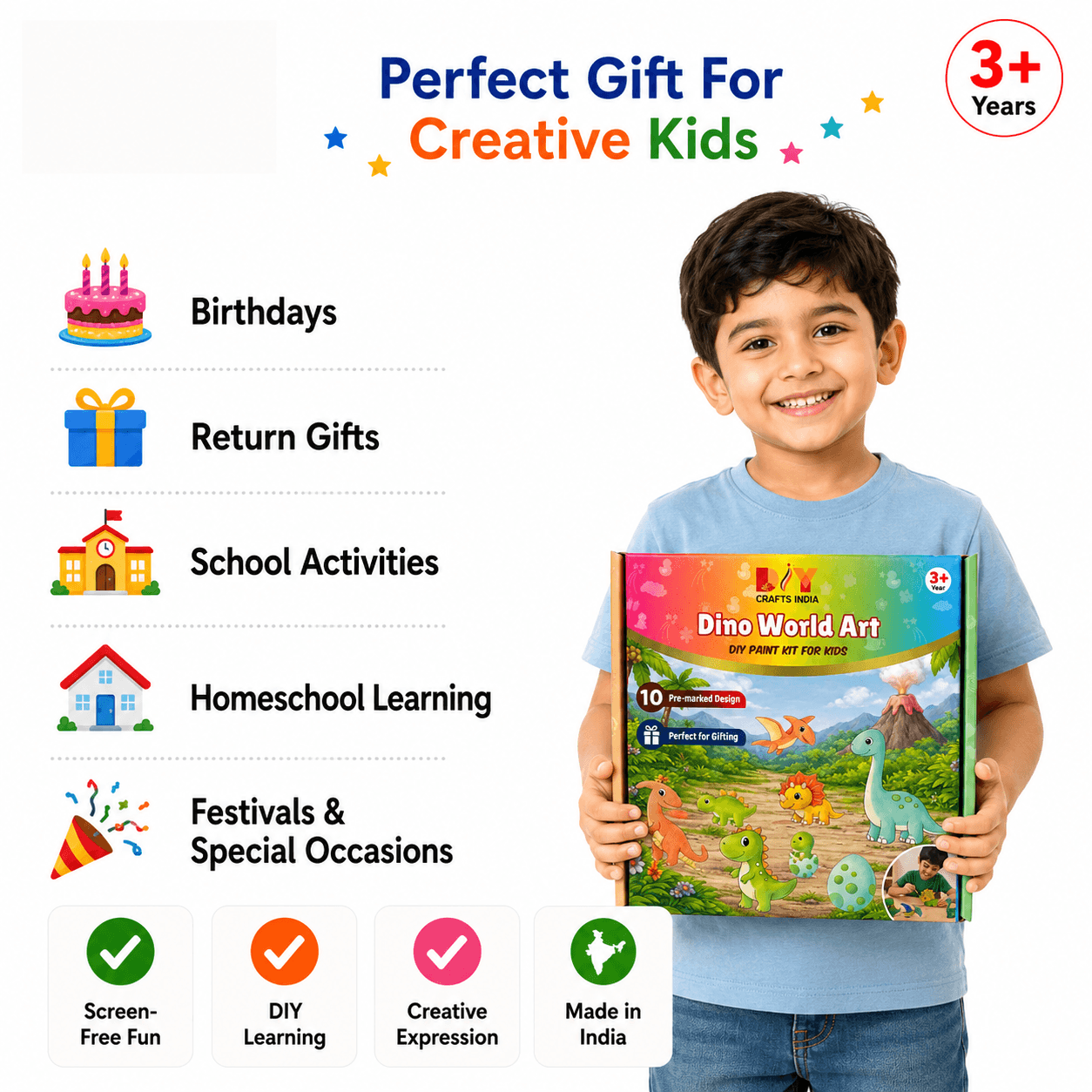 Dino World Art DIY Paint Kit for Kids