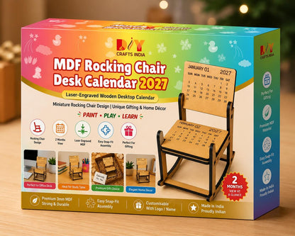 MDF Rocking Chair Desk Calendar 2027 | Wooden Corporate Gifting