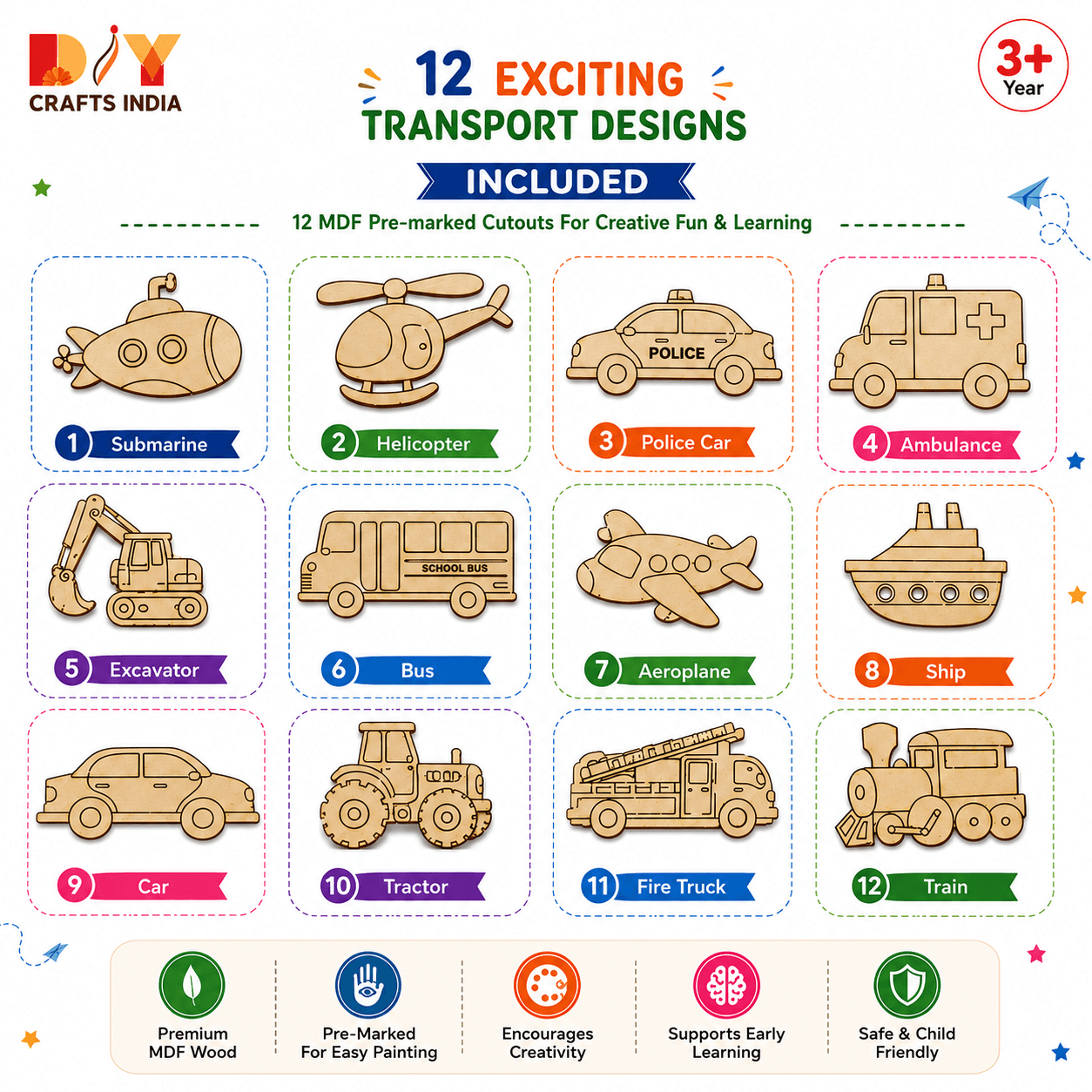 Transport City Art and Paint DIY Kit for Kids