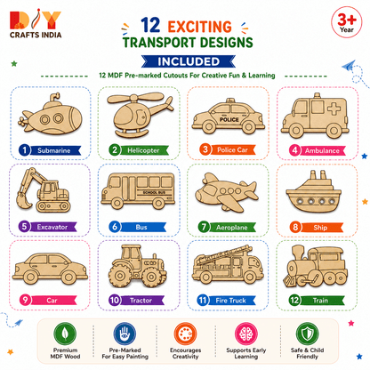 Transport City Art and Paint DIY Kit for Kids