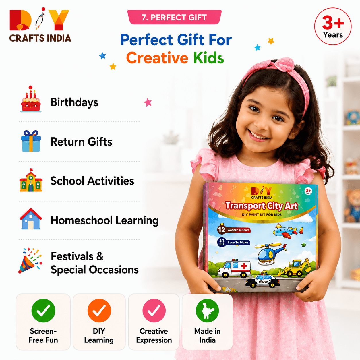Transport City Art and Paint DIY Kit for Kids
