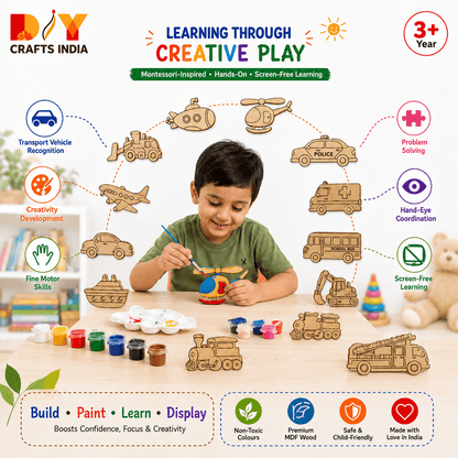 Transport City Art and Paint DIY Kit for Kids