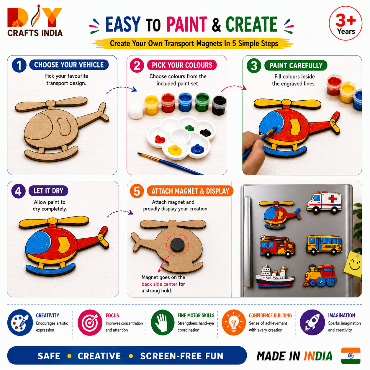 Transport City Art and Paint DIY Kit for Kids