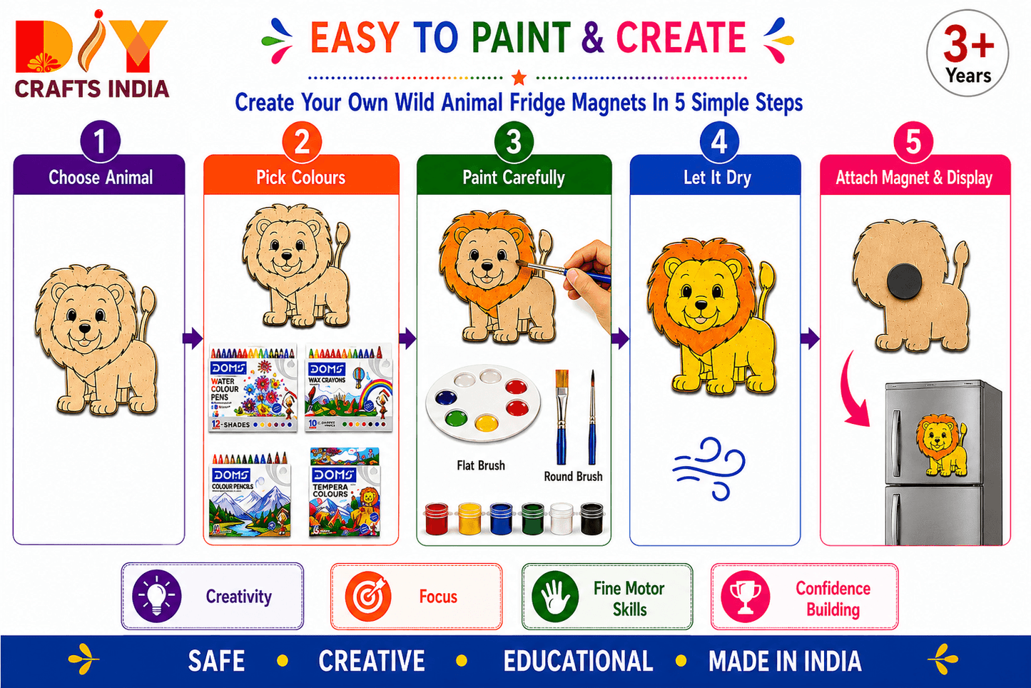 Wild Animals DIY Art Kit for Kids