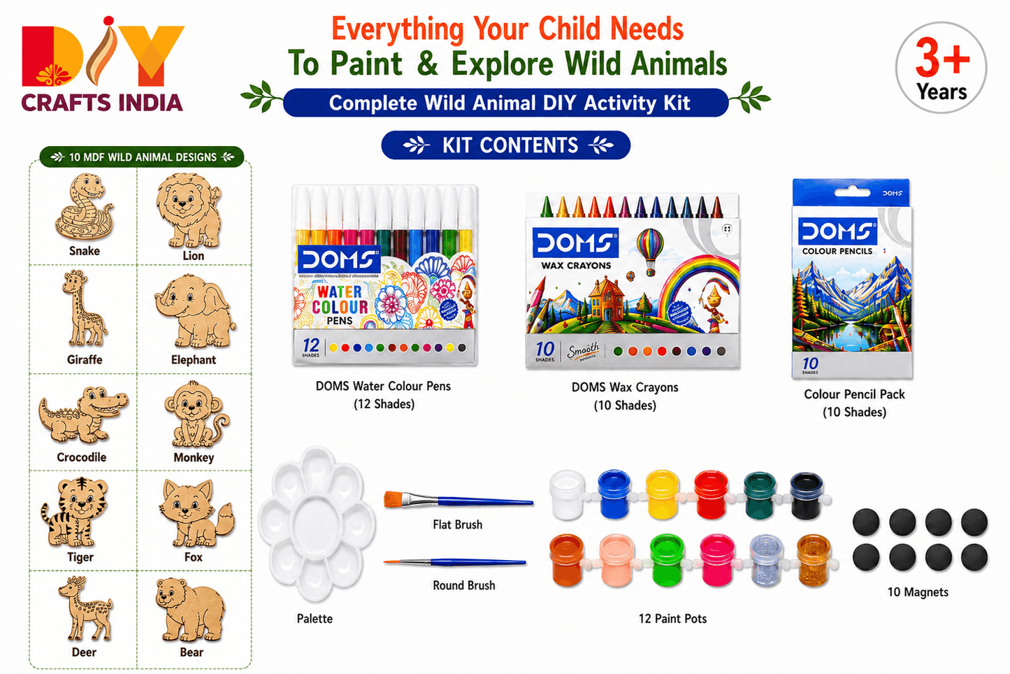 Wild Animals DIY Art Kit for Kids