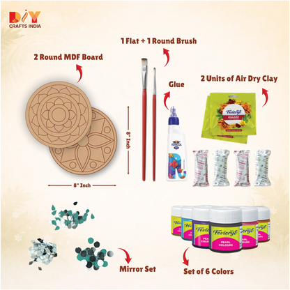 Lotus Bloom Lippan Art Kit (Pre-Marked 8″ Round)