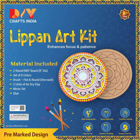 Lotus Bloom Lippan Art Kit (Pre-Marked 8″ Round)