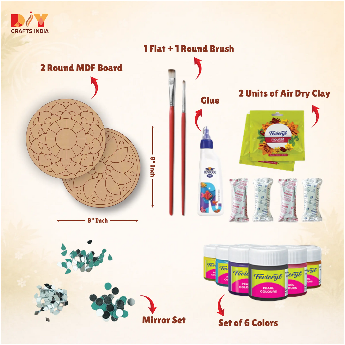 Royal Jali Lippan Art Kit (Pre-Marked 8″ Round)