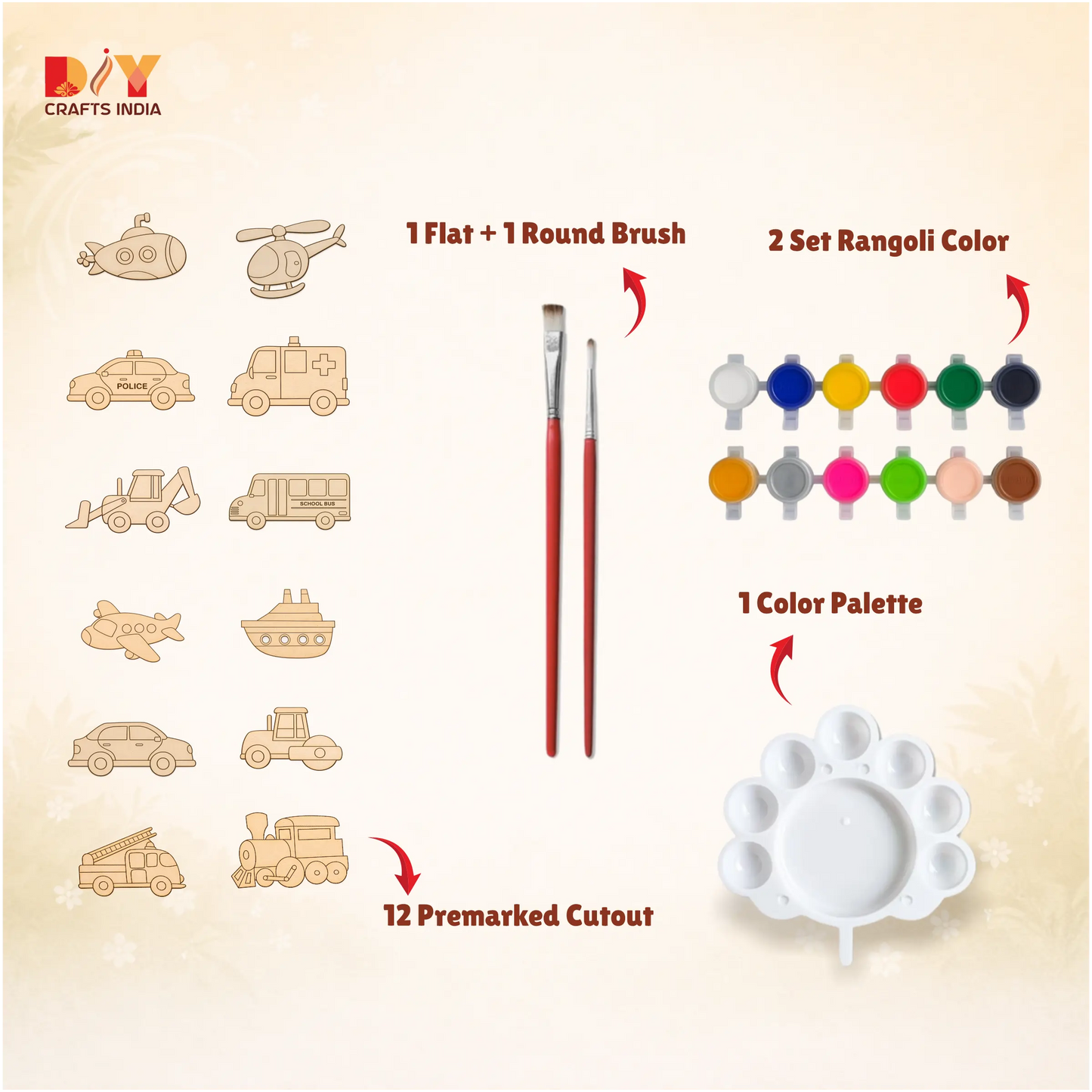 Transport City Art and Paint DIY Kit for Kids