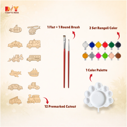 Transport City Art and Paint DIY Kit for Kids