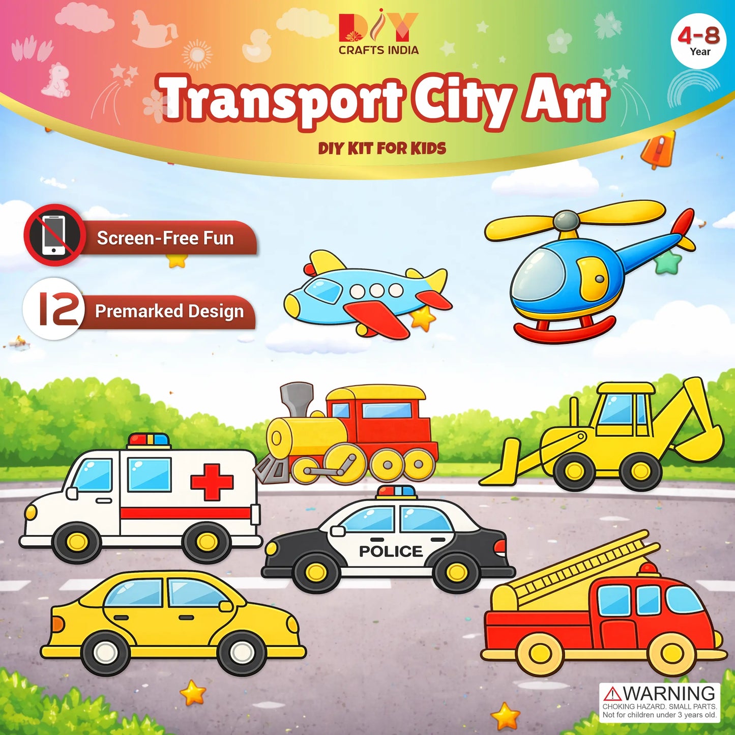Transport City Art and Paint DIY Kit for Kids