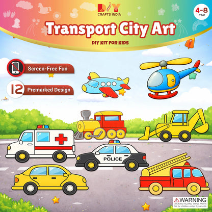 Transport City Art and Paint DIY Kit for Kids