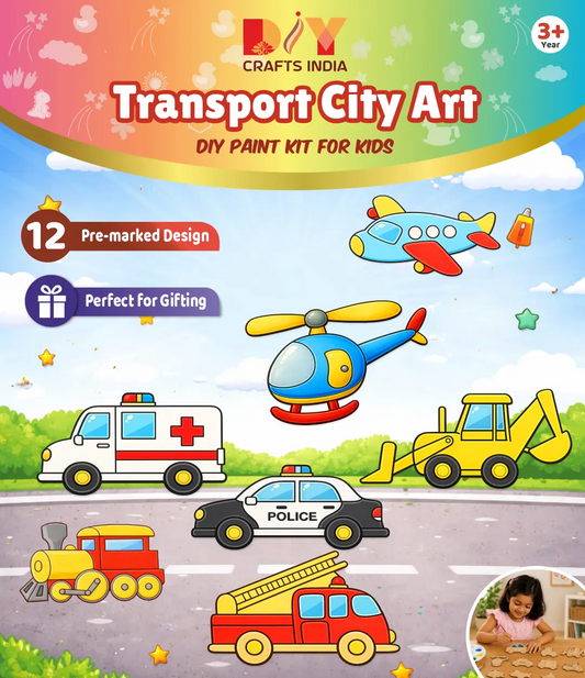 Transport City Art and Paint DIY Kit for Kids