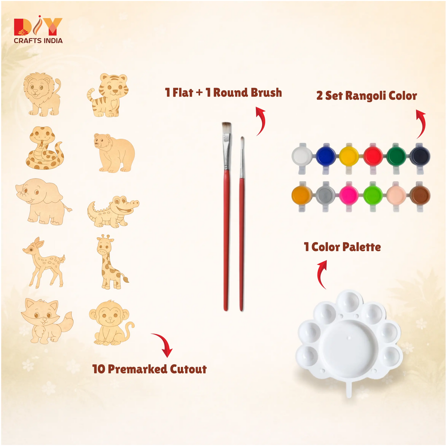 Wild Animals DIY Art Kit for Kids